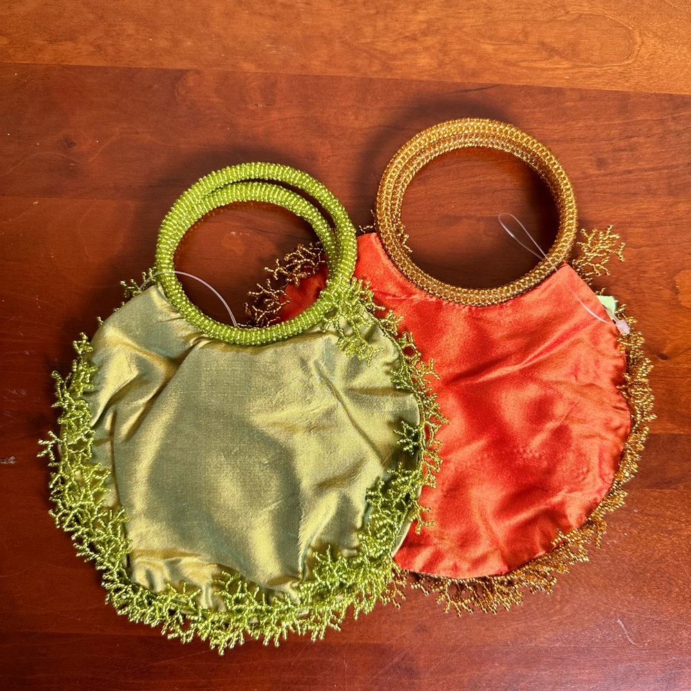 Raw silk NWT mini handbag - 2 Avail colors